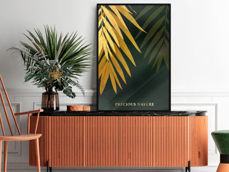 Poster Exotic Nature - Tropical Plants on a Dark Green Background 148944 additionalImage 8