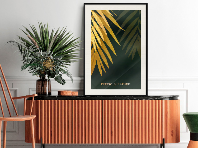 Poster Exotic Nature - Tropical Plants on a Dark Green Background 148944 additionalImage 22