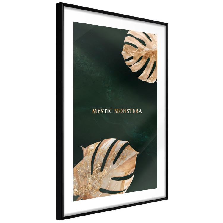 Poster Mystical Monstera - Decorated Exotic Leaves on a Dark Green Background 149244 additionalImage 8