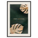 Poster Mystical Monstera - Decorated Exotic Leaves on a Dark Green Background 149244 additionalThumb 26