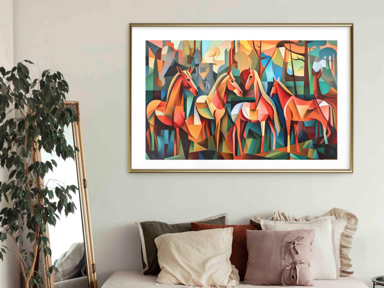Poster Cubist Horses - Geometric Composition Generated by AI 151144 additionalImage 20