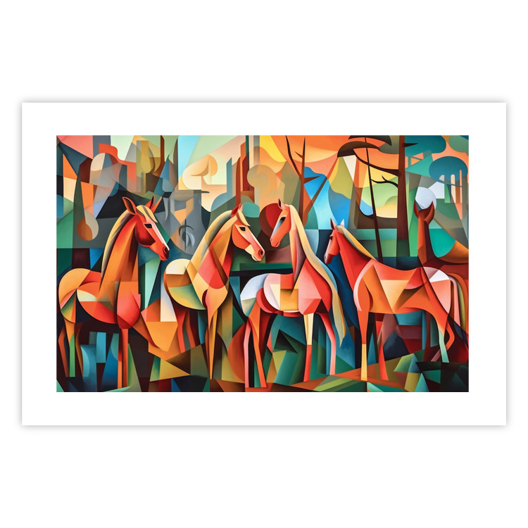 Poster Cubist Horses - Geometric Composition Generated by AI 151144 additionalImage 11
