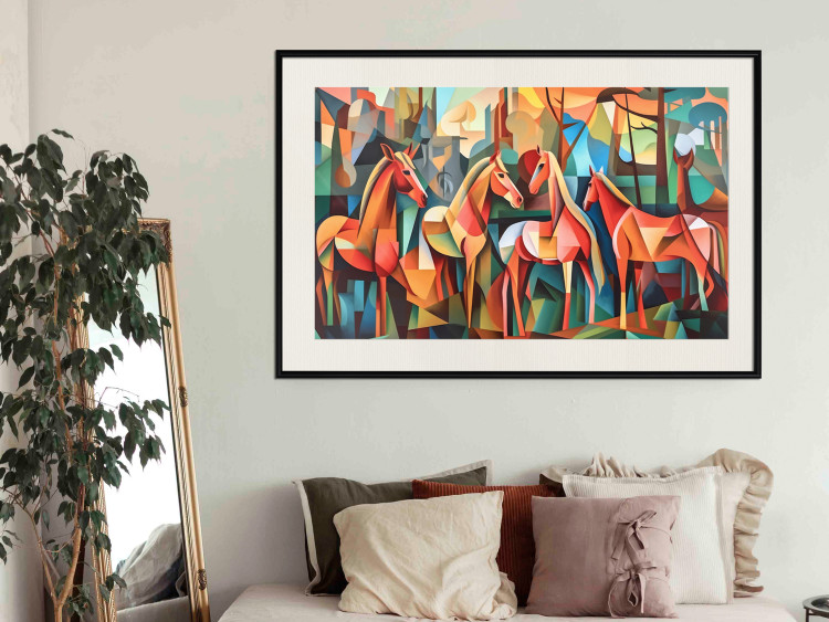 Poster Cubist Horses - Geometric Composition Generated by AI 151144 additionalImage 21