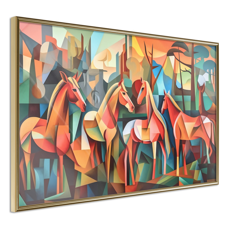 Poster Cubist Horses - Geometric Composition Generated by AI 151144 additionalImage 27