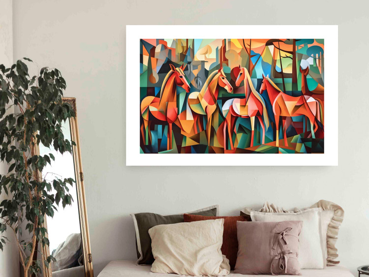 Poster Cubist Horses - Geometric Composition Generated by AI 151144 additionalImage 12