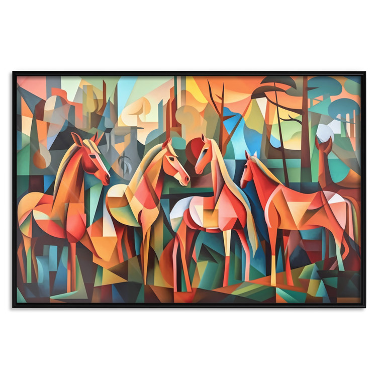 Poster Cubist Horses - Geometric Composition Generated by AI 151144 additionalImage 25