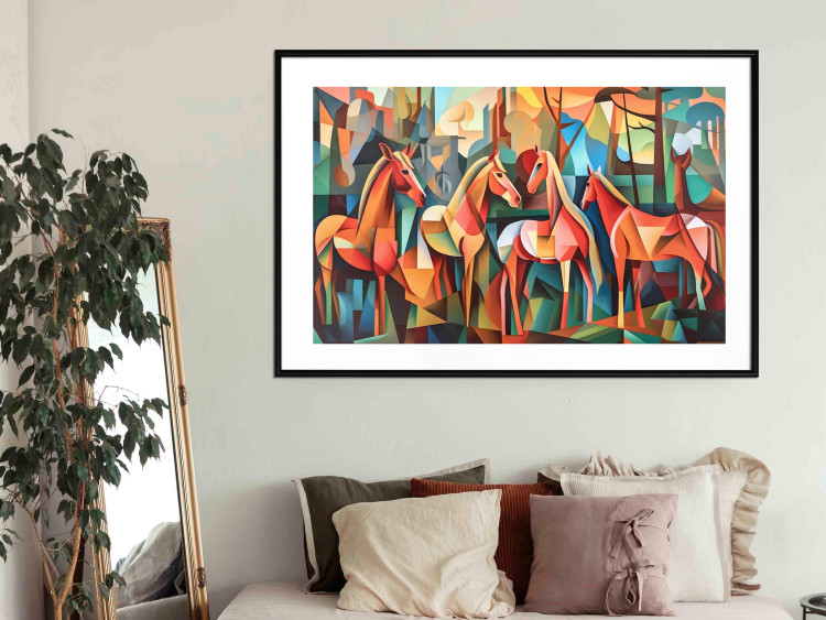Poster Cubist Horses - Geometric Composition Generated by AI 151144 additionalImage 16