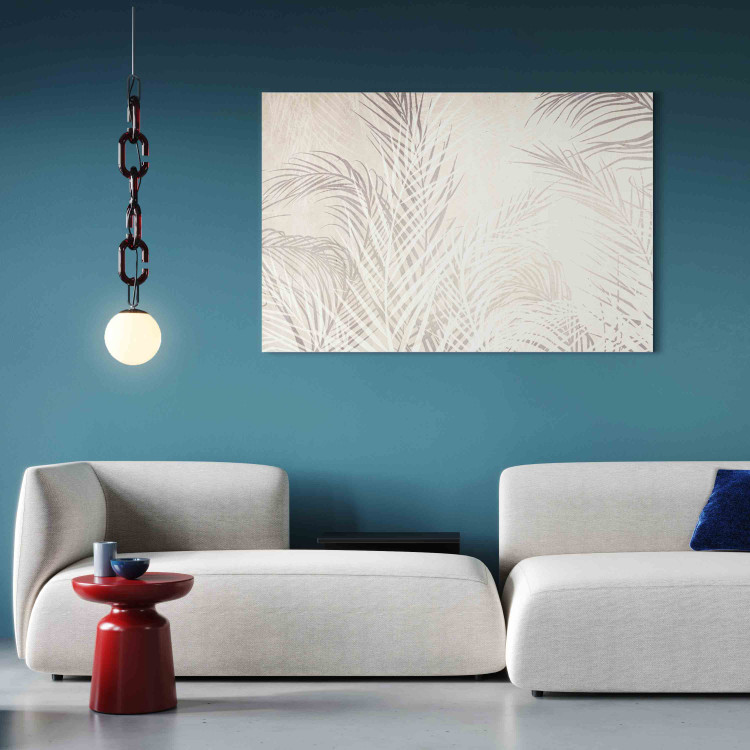 Canvas Palm Trees in the Wind - Gray Twigs With Leaves on a Light Beige Background 151244 additionalImage 11