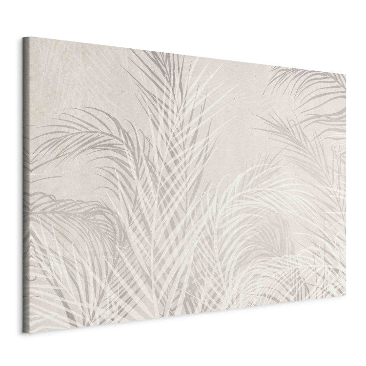 Canvas Palm Trees in the Wind - Gray Twigs With Leaves on a Light Beige Background 151244 additionalImage 2