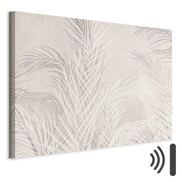 Canvas Palm Trees in the Wind - Gray Twigs With Leaves on a Light Beige Background 151244 additionalImage 8