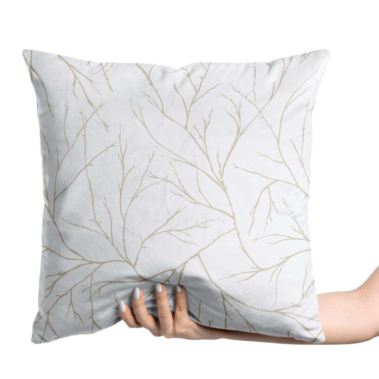 Decorative Velor Pillow Minimalism of Twigs - Organic Composition With Delicate Plants 151344 additionalImage 2