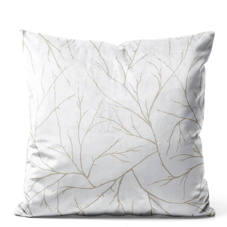 Decorative Velor Pillow Minimalism of Twigs - Organic Composition With Delicate Plants 151344