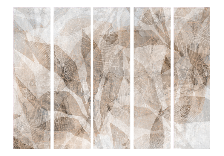 Room Separator Delicate Leaves - Intertwining Shadows in Beige II [Room Dividers] 152044 additionalImage 3
