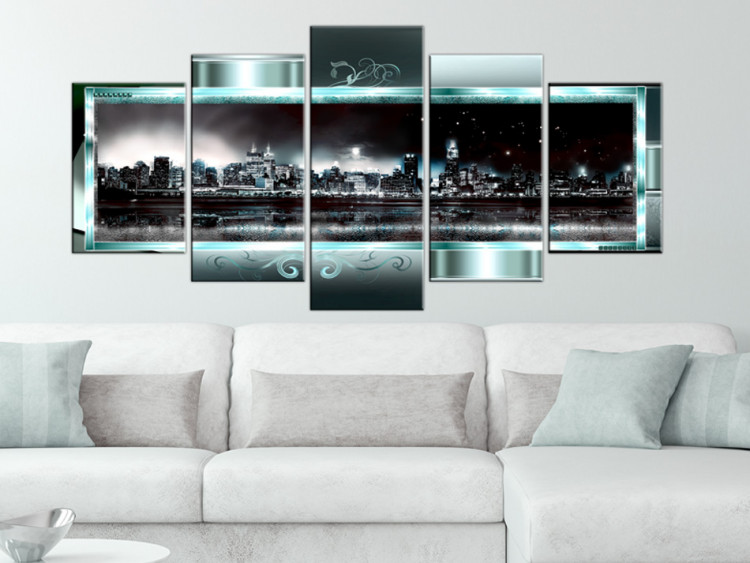 Canvas Print  Turquoise New York: Starry Night 55544 additionalImage 3