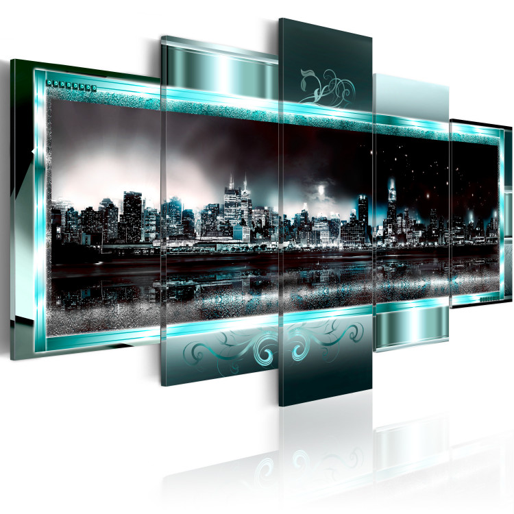 Canvas Print  Turquoise New York: Starry Night 55544 additionalImage 2