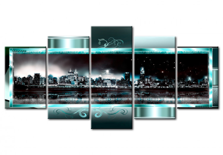 Canvas Print  Turquoise New York: Starry Night 55544