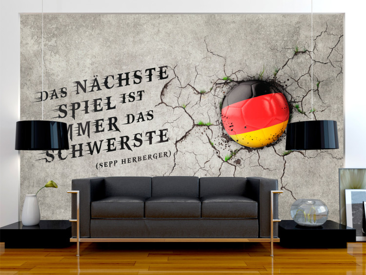 Photo Wallpaper Football Motivation - Quote about football in German with a flag 61144