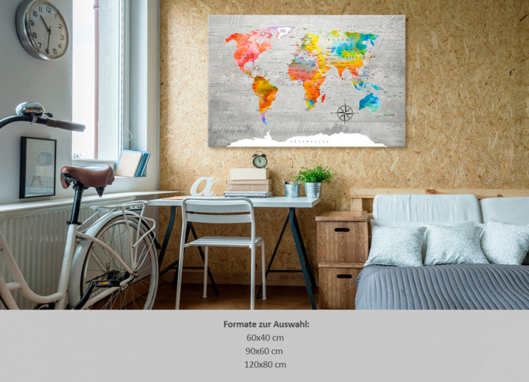 Cork Pinboard Multicolored Travels [Cork Map] 92244 additionalImage 7