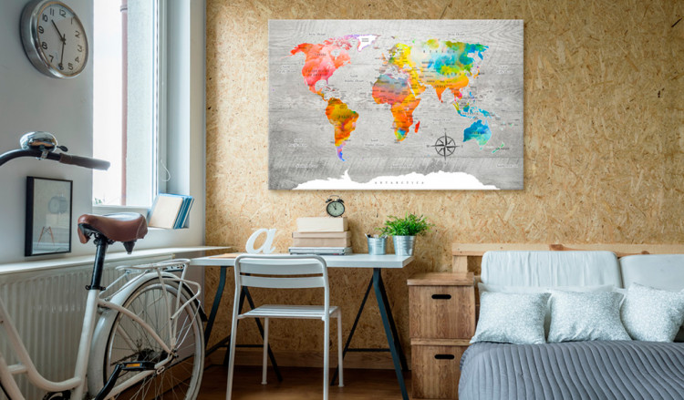 Cork Pinboard Multicolored Travels [Cork Map] 92244 additionalImage 3