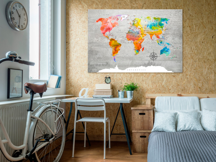 Cork Pinboard Multicolored Travels [Cork Map] 92244 additionalImage 4
