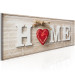 Canvas Charm of Retro Home (1-part) - Text with Heart on Wooden Background 94844 additionalThumb 2
