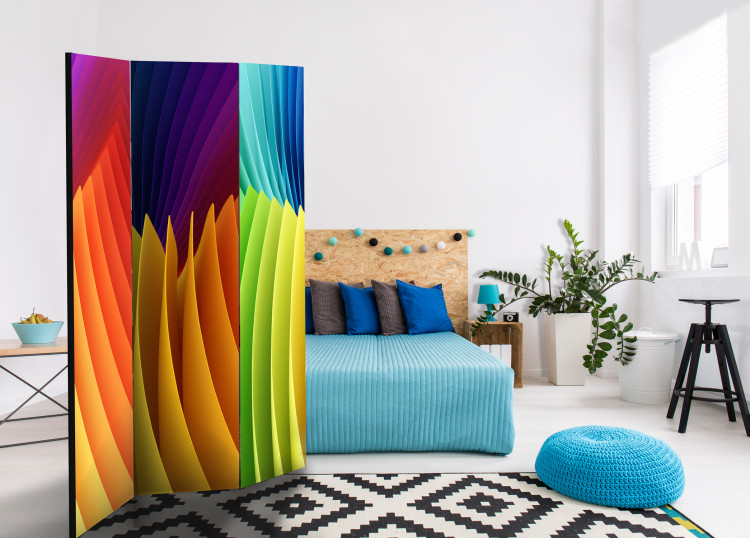 Room Separator Rainbow Wave - abstract geometric pattern in rainbow colors 95344 additionalImage 2