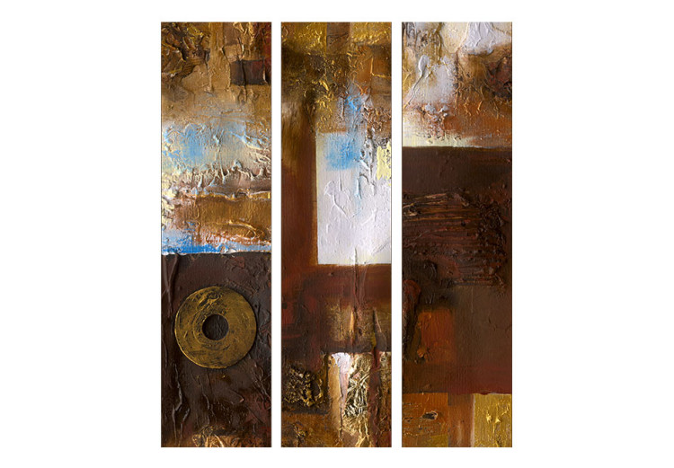 Room Divider Screen Winter Landscape - artistic brown texture in abstract patterns 95444 additionalImage 3