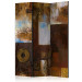 Room Divider Screen Winter Landscape - artistic brown texture in abstract patterns 95444