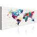 Canvas Print Maps: Walls of the World - Brick World Map with Colorful Continents 97544 additionalThumb 2