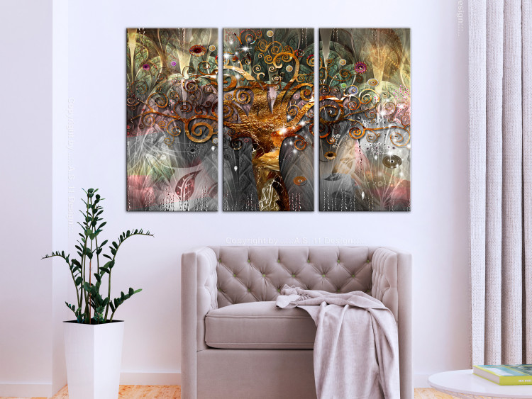 Canvas Golden Tree (3 Parts) 108254 additionalImage 3