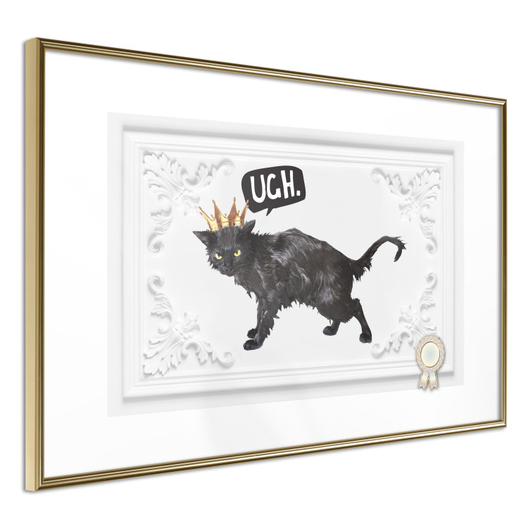 Wall Poster Cat in the crown - black animal on a white background adorned with ornaments 114354 additionalImage 6
