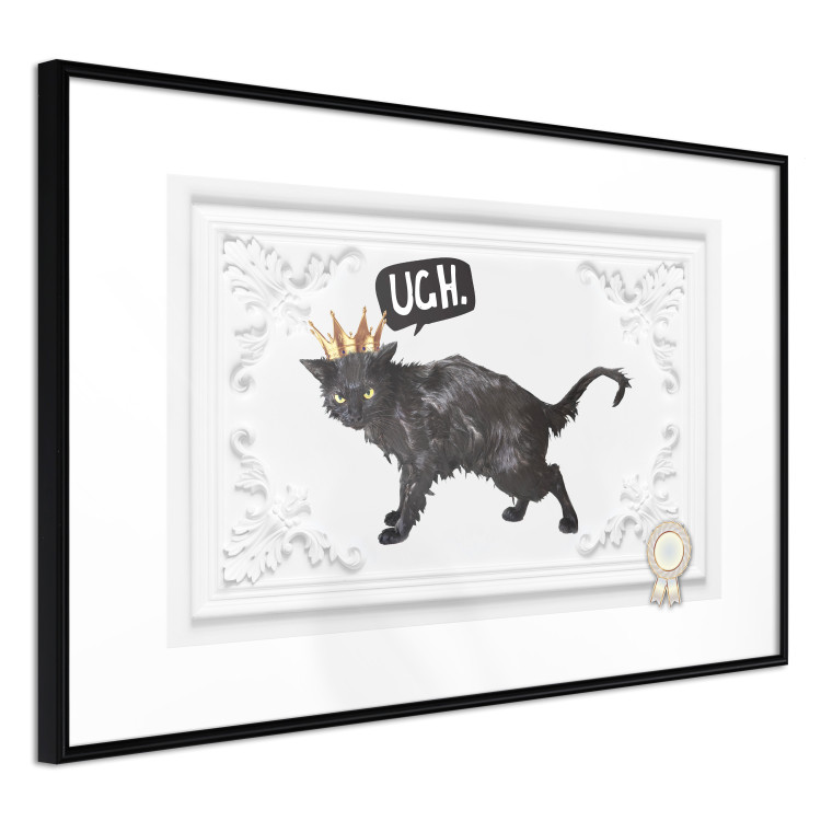 Wall Poster Cat in the crown - black animal on a white background adorned with ornaments 114354 additionalImage 11