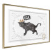 Wall Poster Cat in the crown - black animal on a white background adorned with ornaments 114354 additionalThumb 12