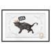 Wall Poster Cat in the crown - black animal on a white background adorned with ornaments 114354 additionalThumb 18