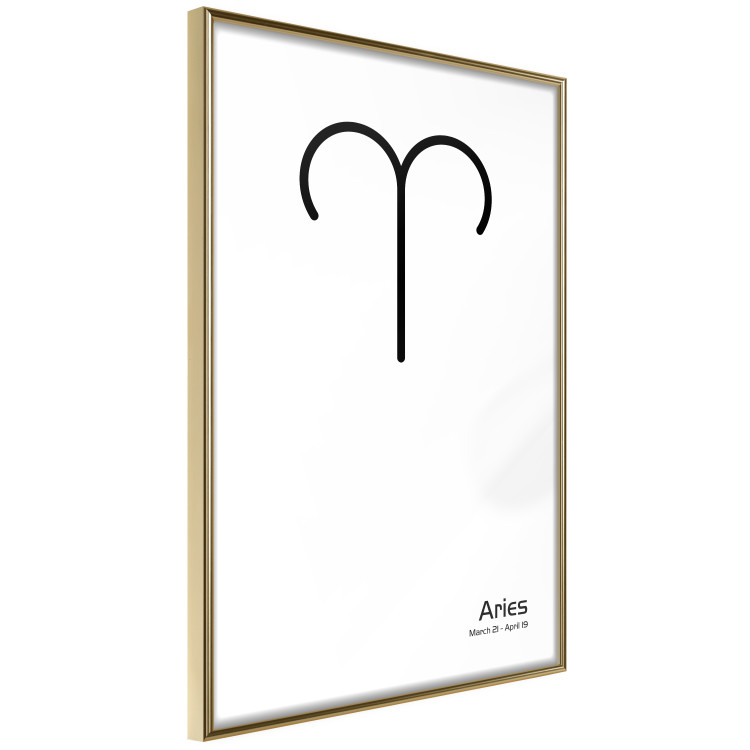 Wall Poster Aries - simple black and white composition with zodiac sign and text 117054 additionalImage 12