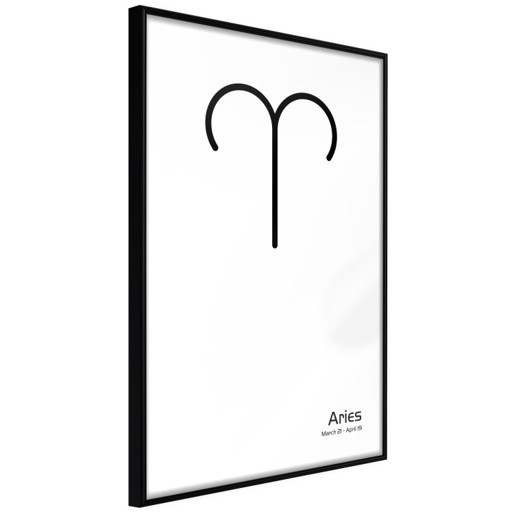 Wall Poster Aries - simple black and white composition with zodiac sign and text 117054 additionalImage 10