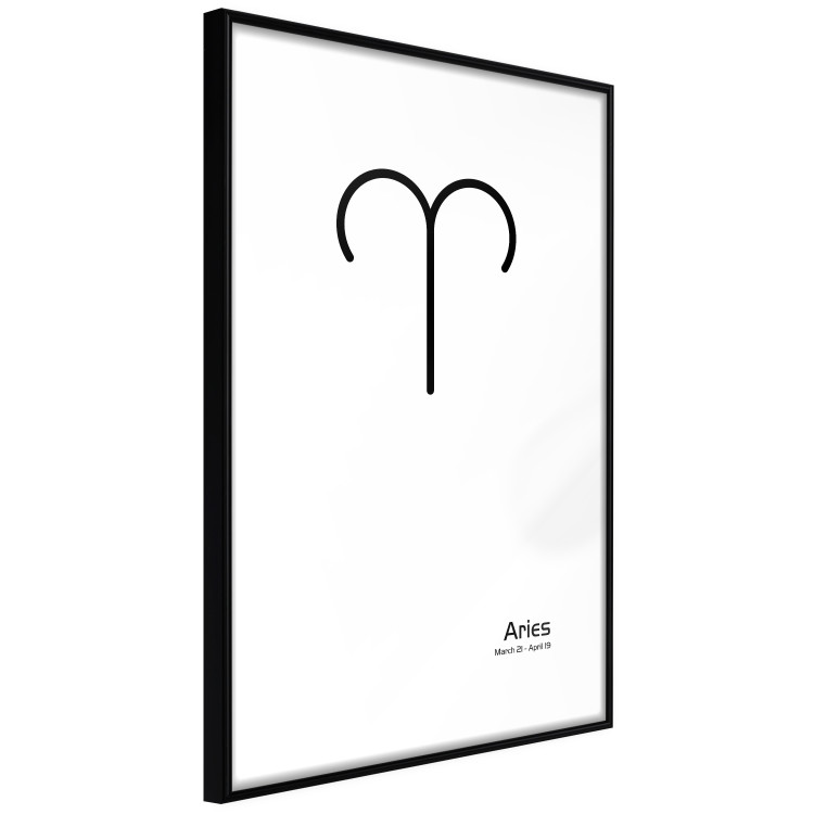 Wall Poster Aries - simple black and white composition with zodiac sign and text 117054 additionalImage 11