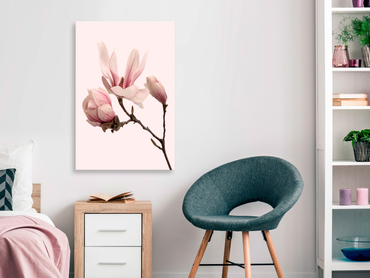 Canvas Print Symbol of Spring (1-part) - Pink Magnolia Bloom in Nature's Hue 117154 additionalImage 3