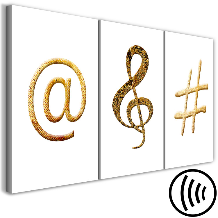 Canvas Signs - a typographic triptych in gold and copper on a white 118454 additionalImage 6