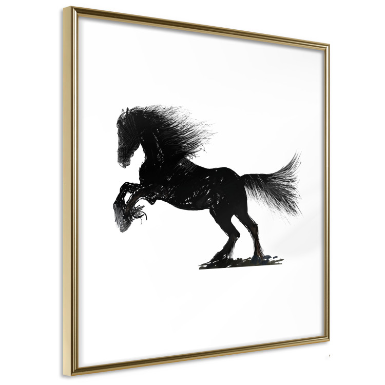 Poster Galloping Stallion - black and white composition with the silhouette of a racing horse 118754 additionalImage 8