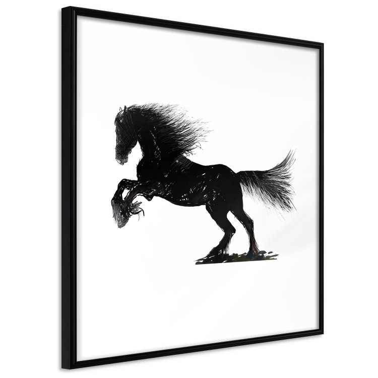 Poster Galloping Stallion - black and white composition with the silhouette of a racing horse 118754 additionalImage 13