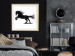 Poster Galloping Stallion - black and white composition with the silhouette of a racing horse 118754 additionalThumb 21
