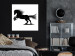 Poster Galloping Stallion - black and white composition with the silhouette of a racing horse 118754 additionalThumb 23