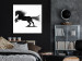 Poster Galloping Stallion - black and white composition with the silhouette of a racing horse 118754 additionalThumb 5