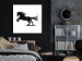 Poster Galloping Stallion - black and white composition with the silhouette of a racing horse 118754 additionalThumb 4