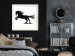 Poster Galloping Stallion - black and white composition with the silhouette of a racing horse 118754 additionalThumb 22