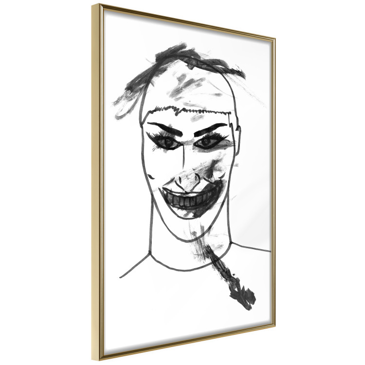 Poster Joker - black and white unconventional portrait of a man amidst dark spots 119254 additionalImage 12
