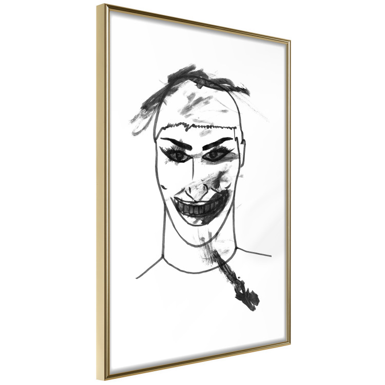 Poster Joker - black and white unconventional portrait of a man amidst dark spots 119254 additionalImage 6