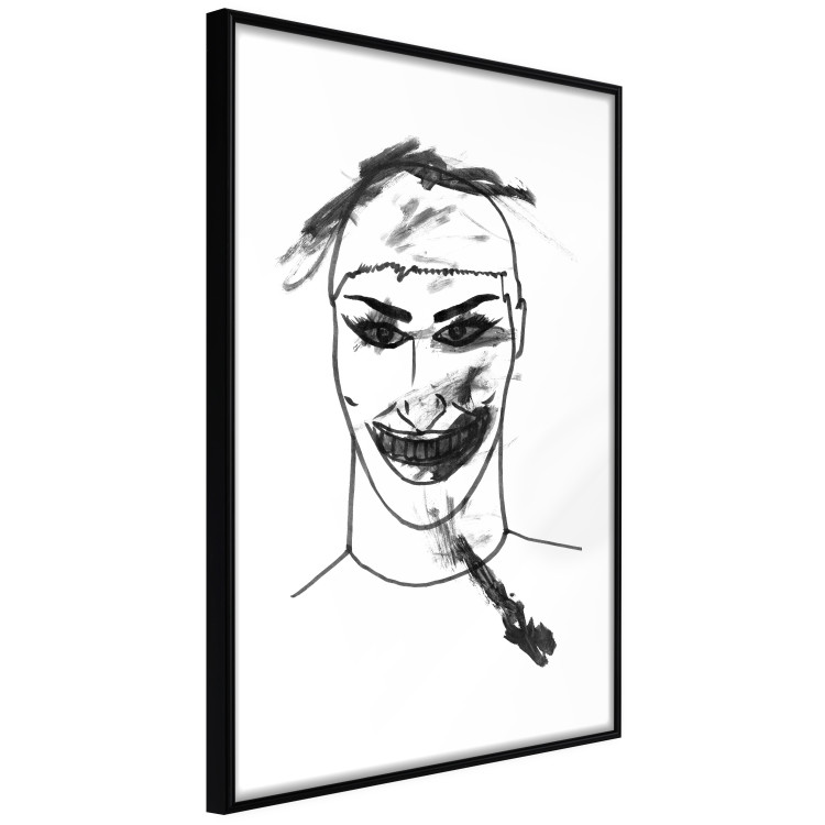 Poster Joker - black and white unconventional portrait of a man amidst dark spots 119254 additionalImage 11