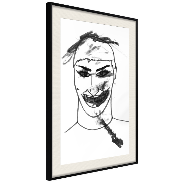 Poster Joker - black and white unconventional portrait of a man amidst dark spots 119254 additionalImage 3